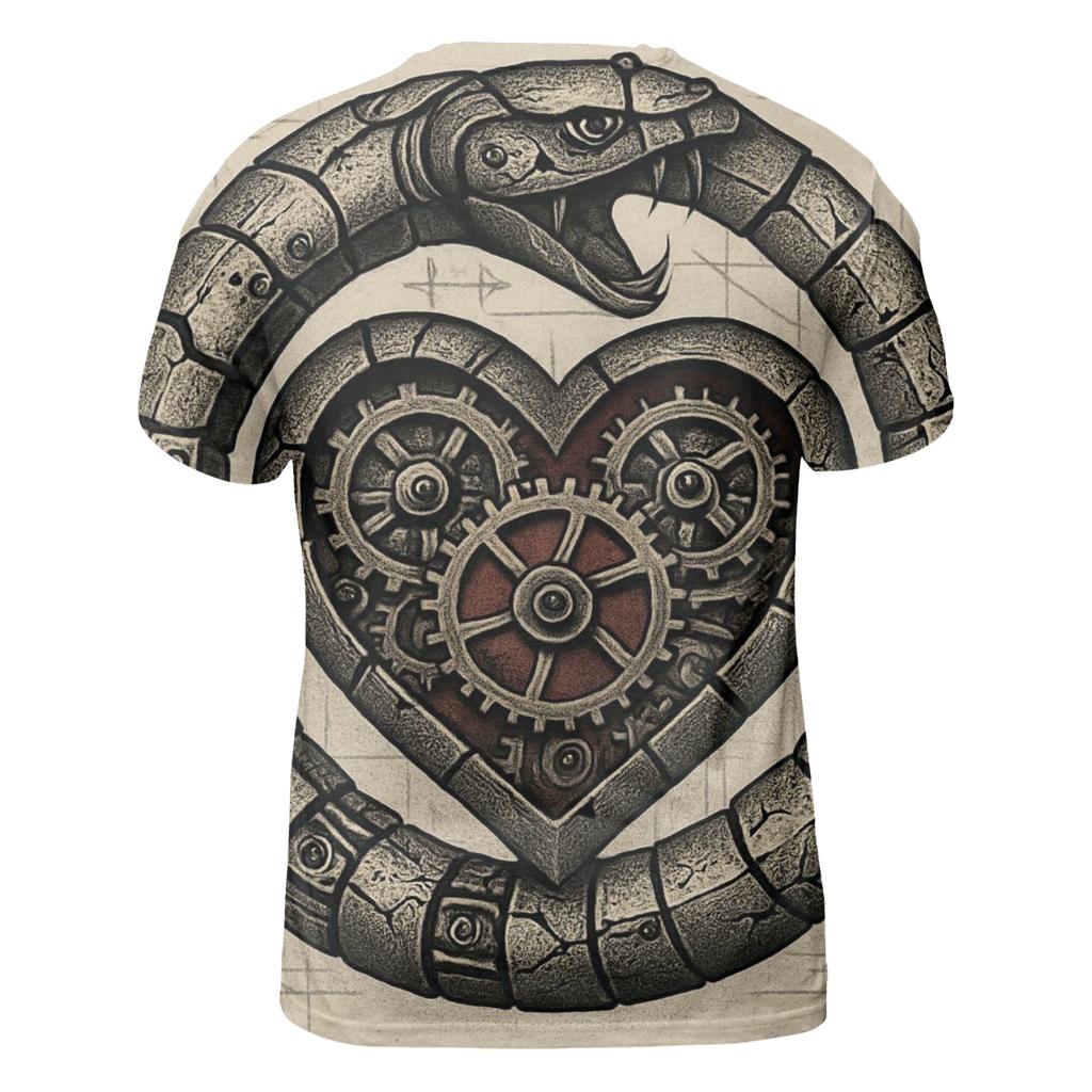Mechanical Heart Ouroboros statement graphic shirts
