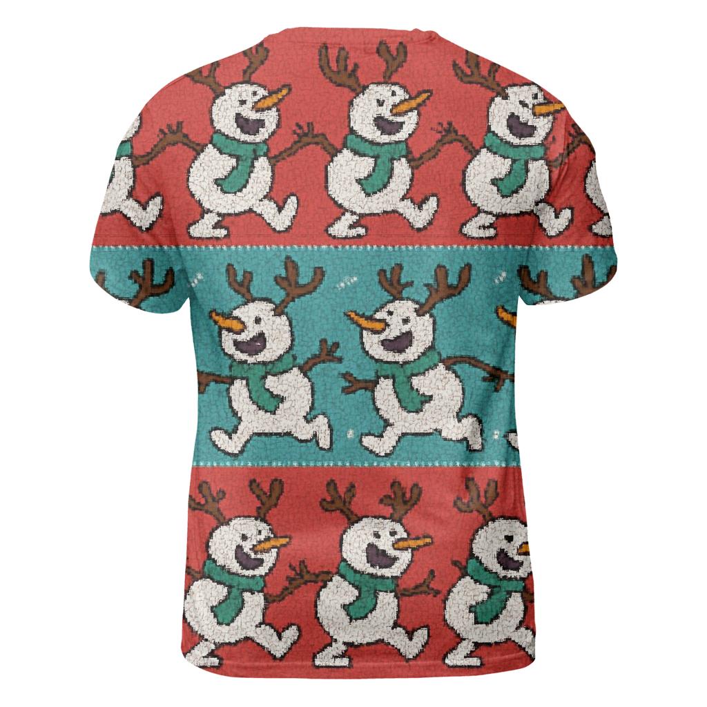 Snowman Antler Conga Line Design statement graphic shirts