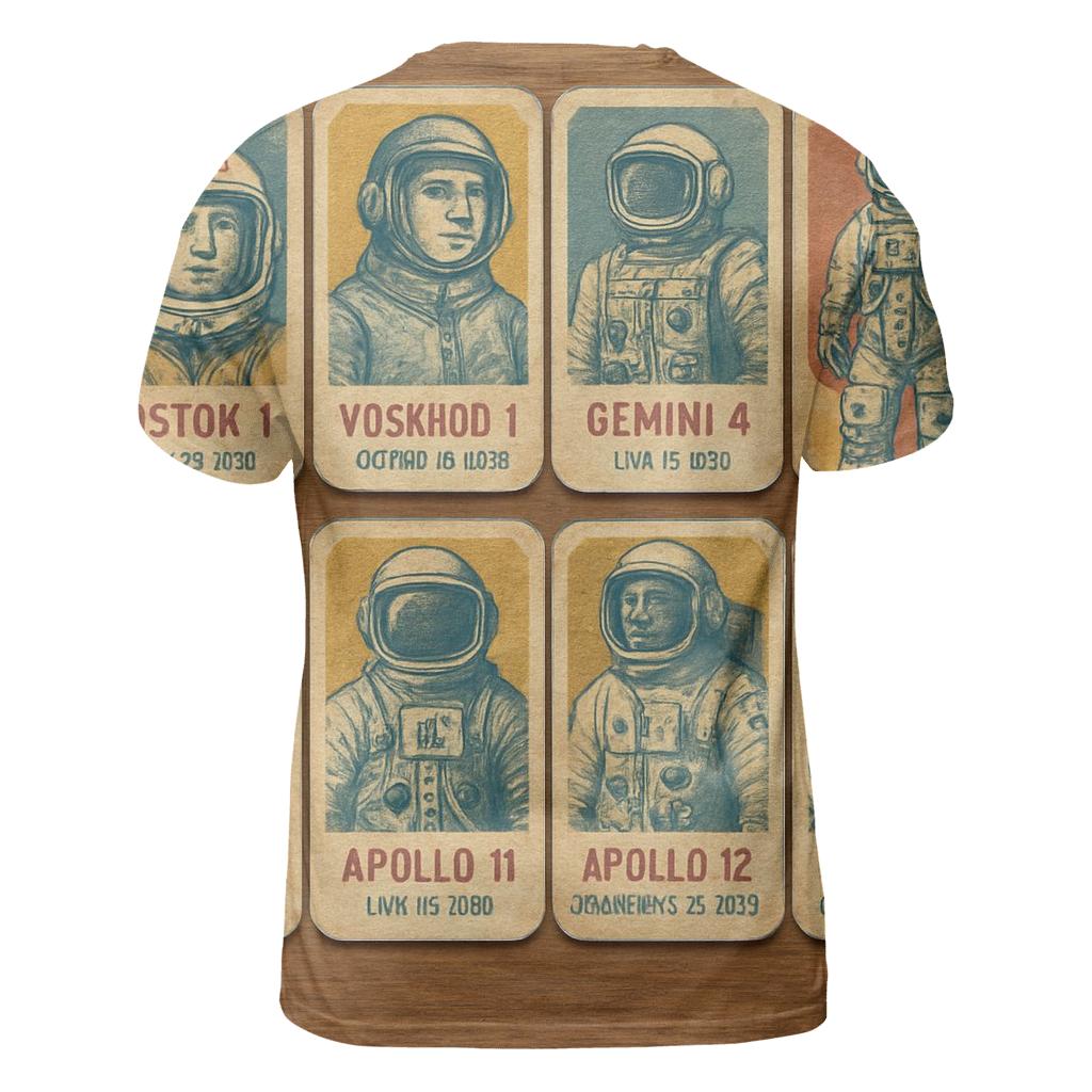 Faded Cosmonaut Trading Card Set creative print fashion shirts
