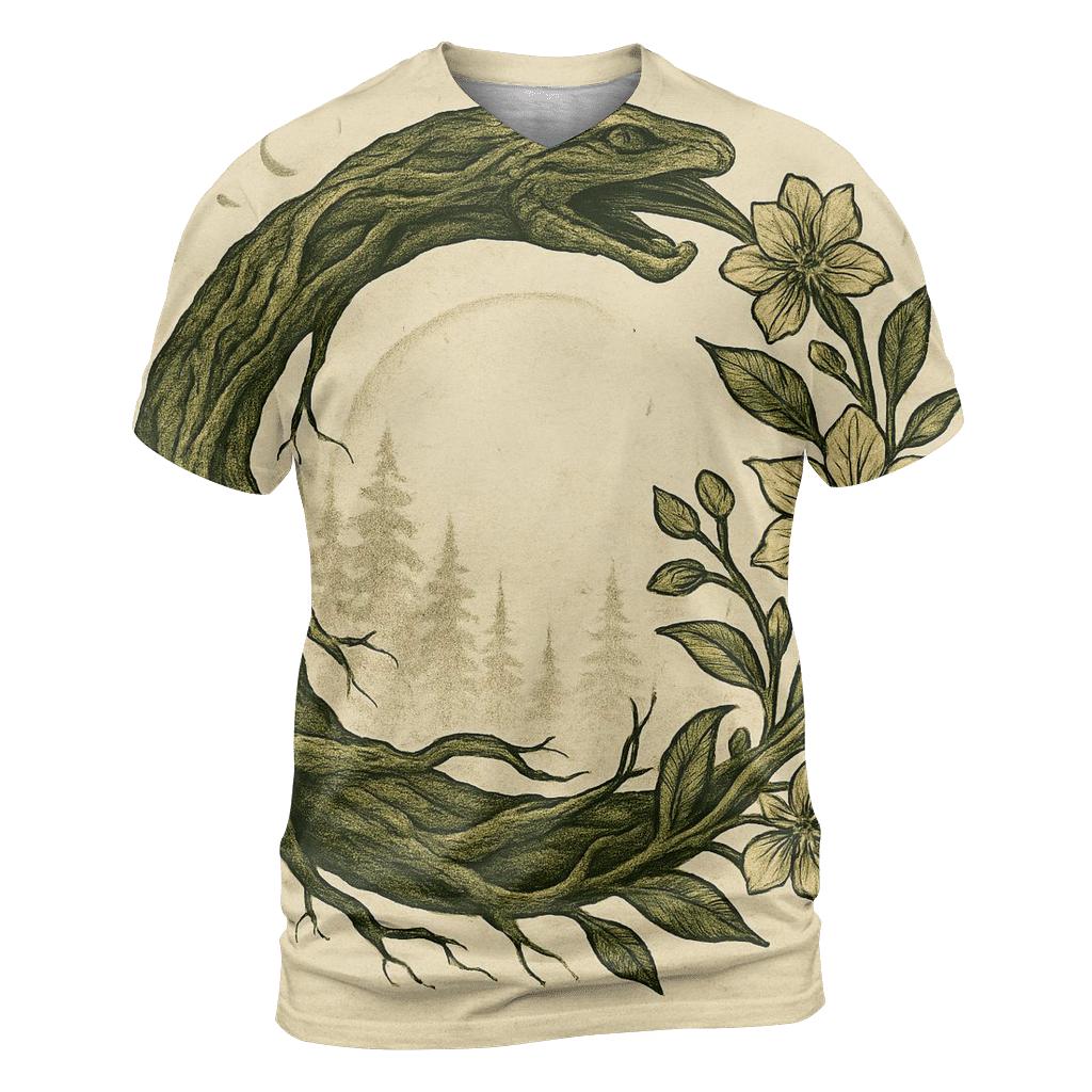 Forest Spirit Ouroboros trendy printed shirt styles