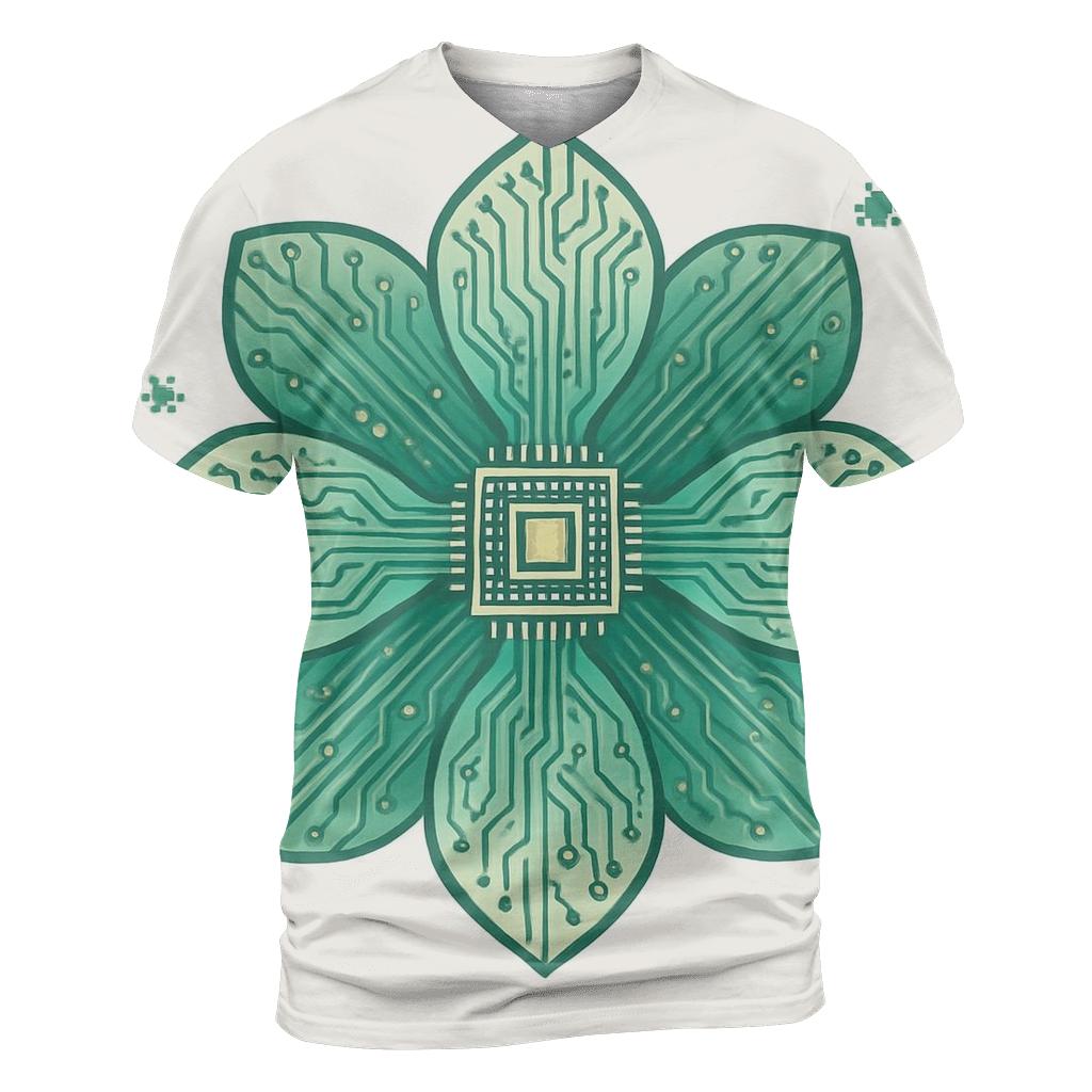 Botanical Circuit Blossom custom all-over print shirts