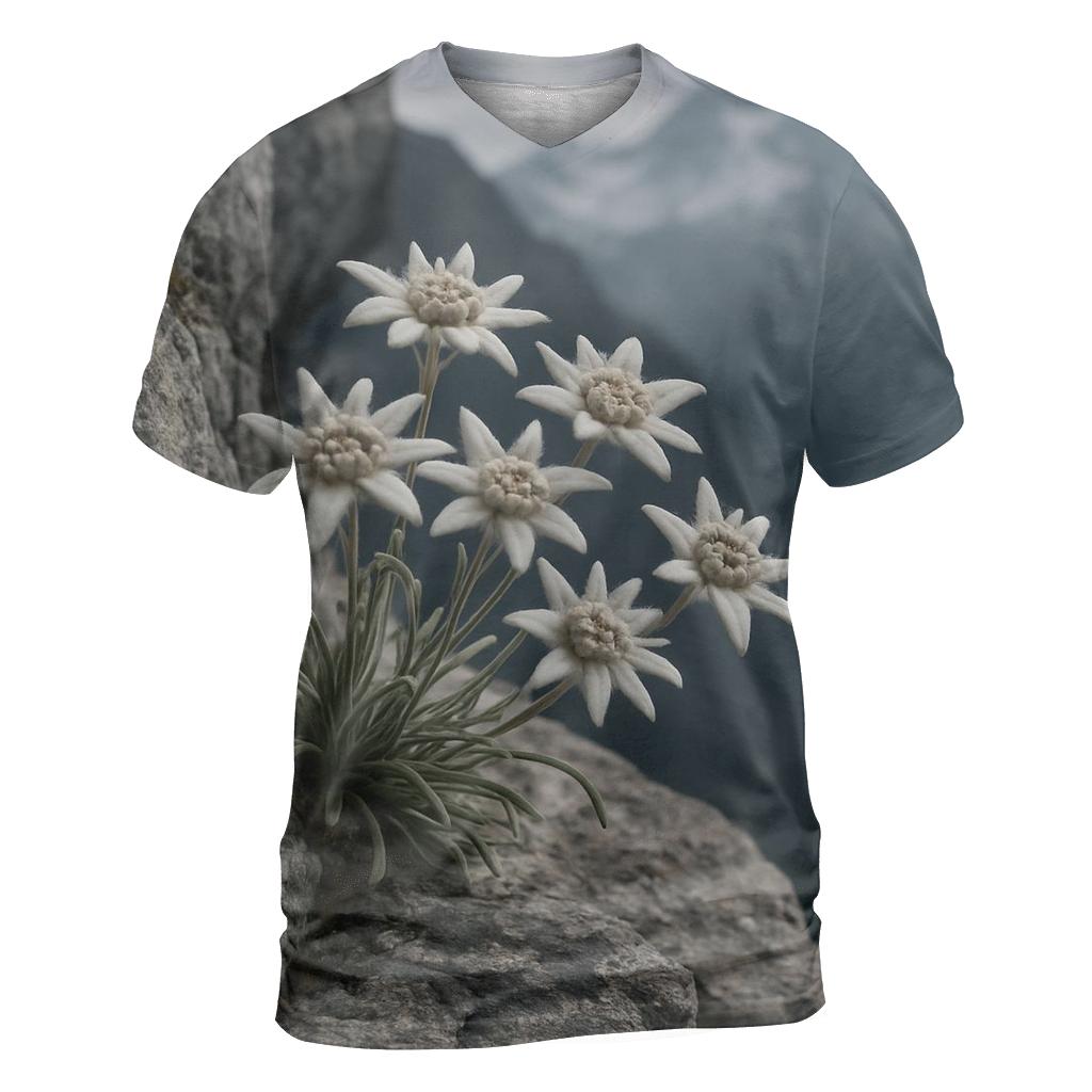 Alpine Edelweiss On Wind Carved Ridge designer pattern shirts
