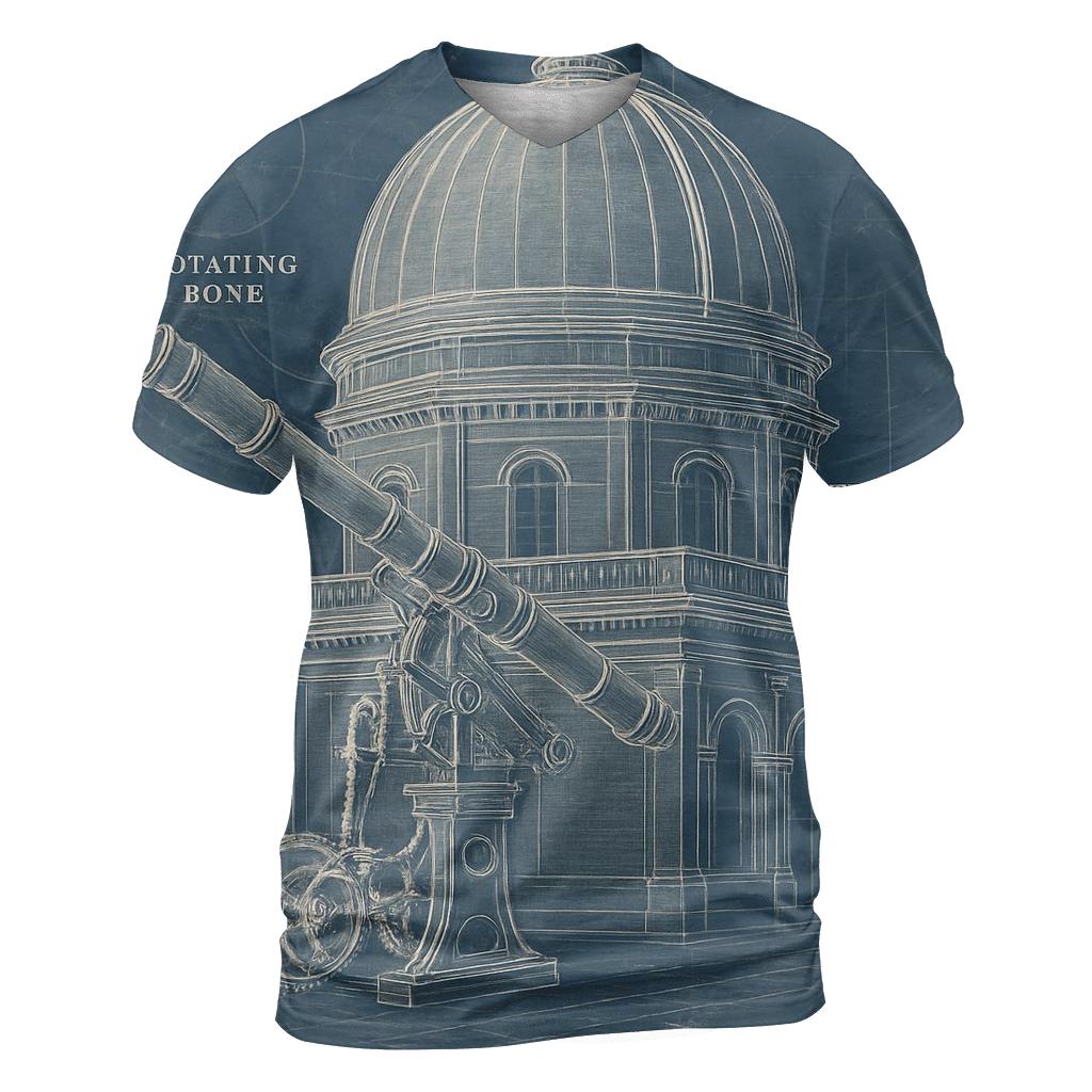 Old Observatory Blueprint Diagram custom all-over print shirts