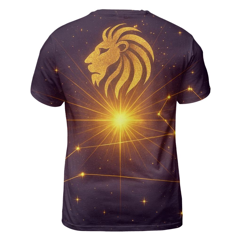 Leo Solar Crown Constellation vibrant all-over design tees