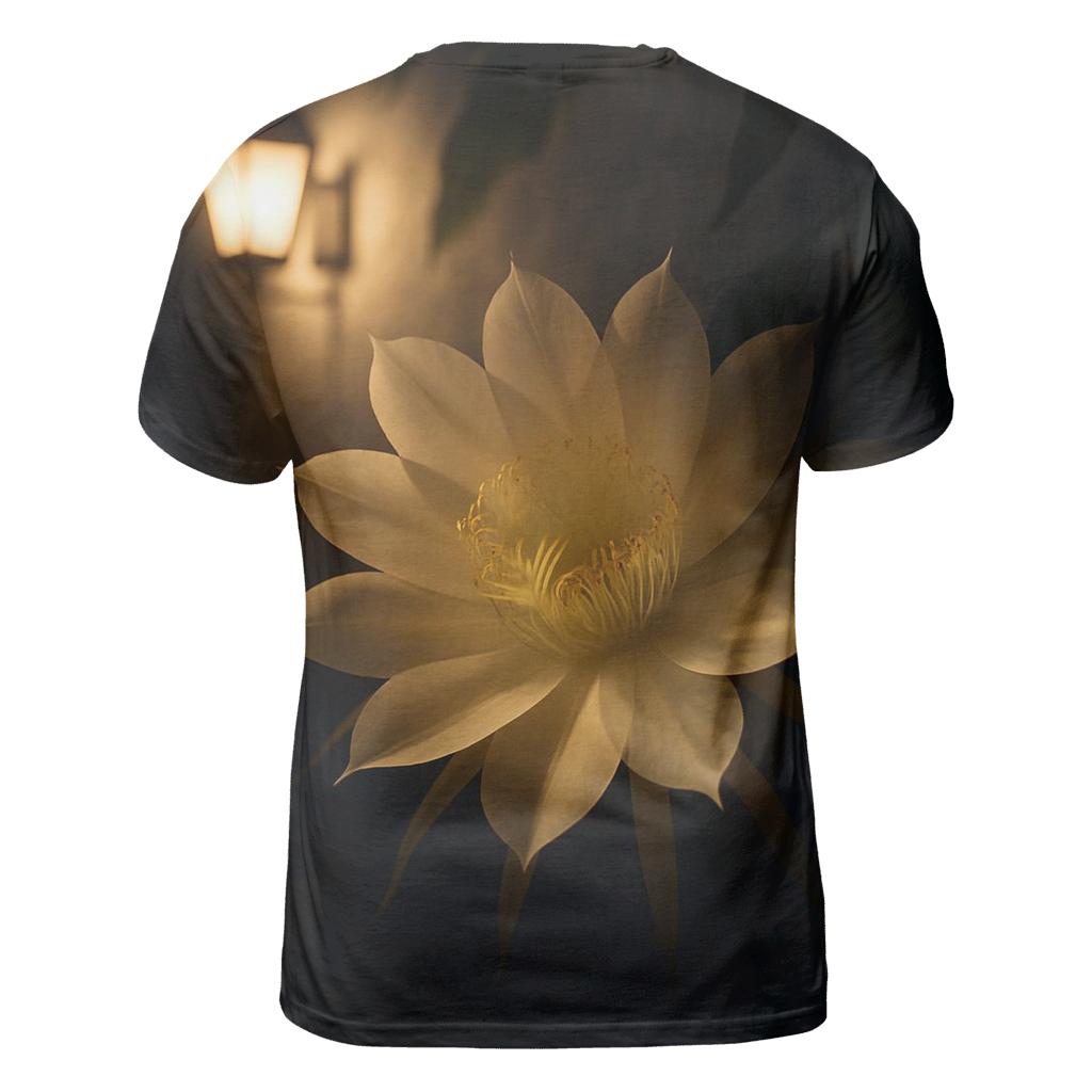 Night Blooming Cereus In Courtyard Shadow artistic all-over print tops