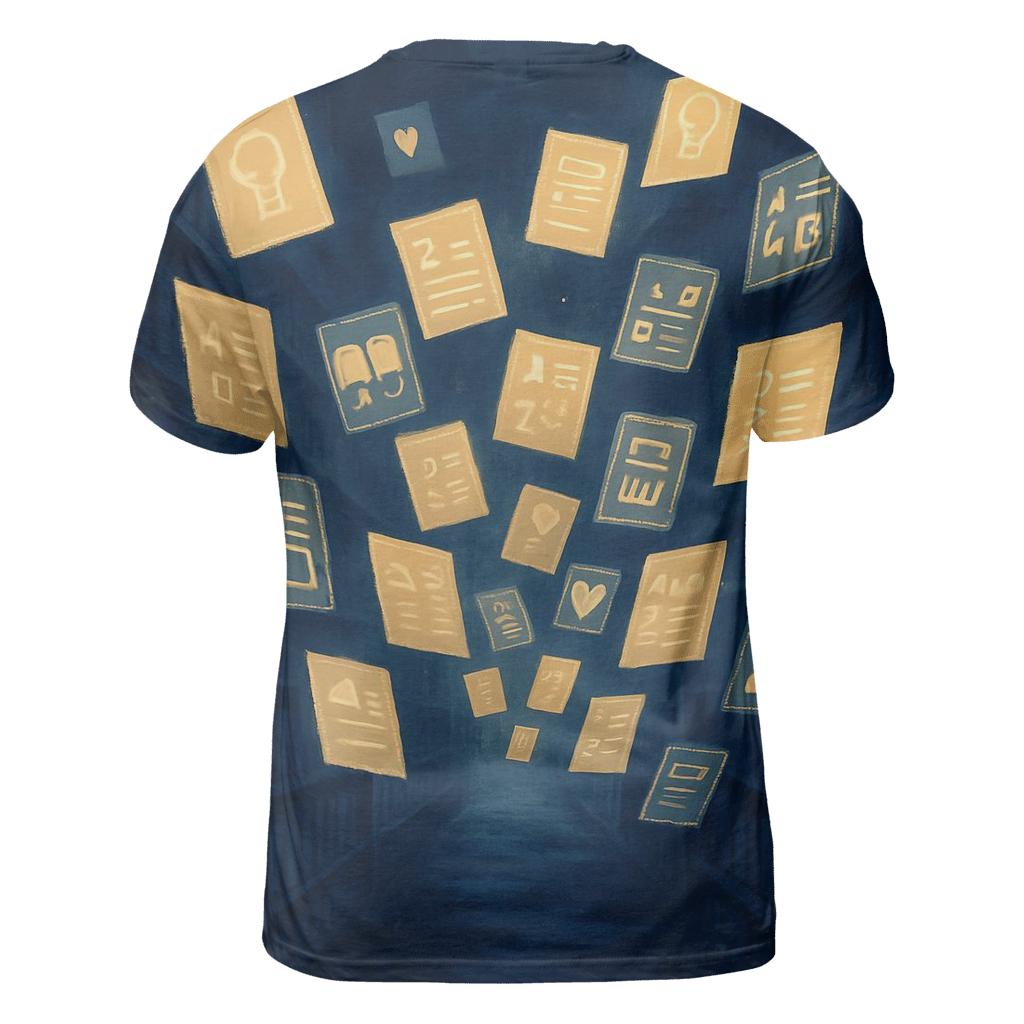 Midnight Library Of Floating Pages unique graphic print tees