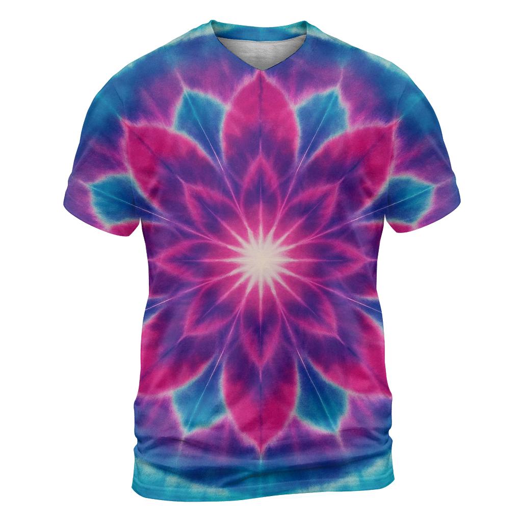 Magenta Cyan Mandala Burst designer pattern shirts