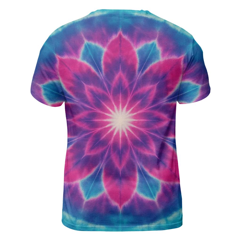 Magenta Cyan Mandala Burst designer pattern shirts