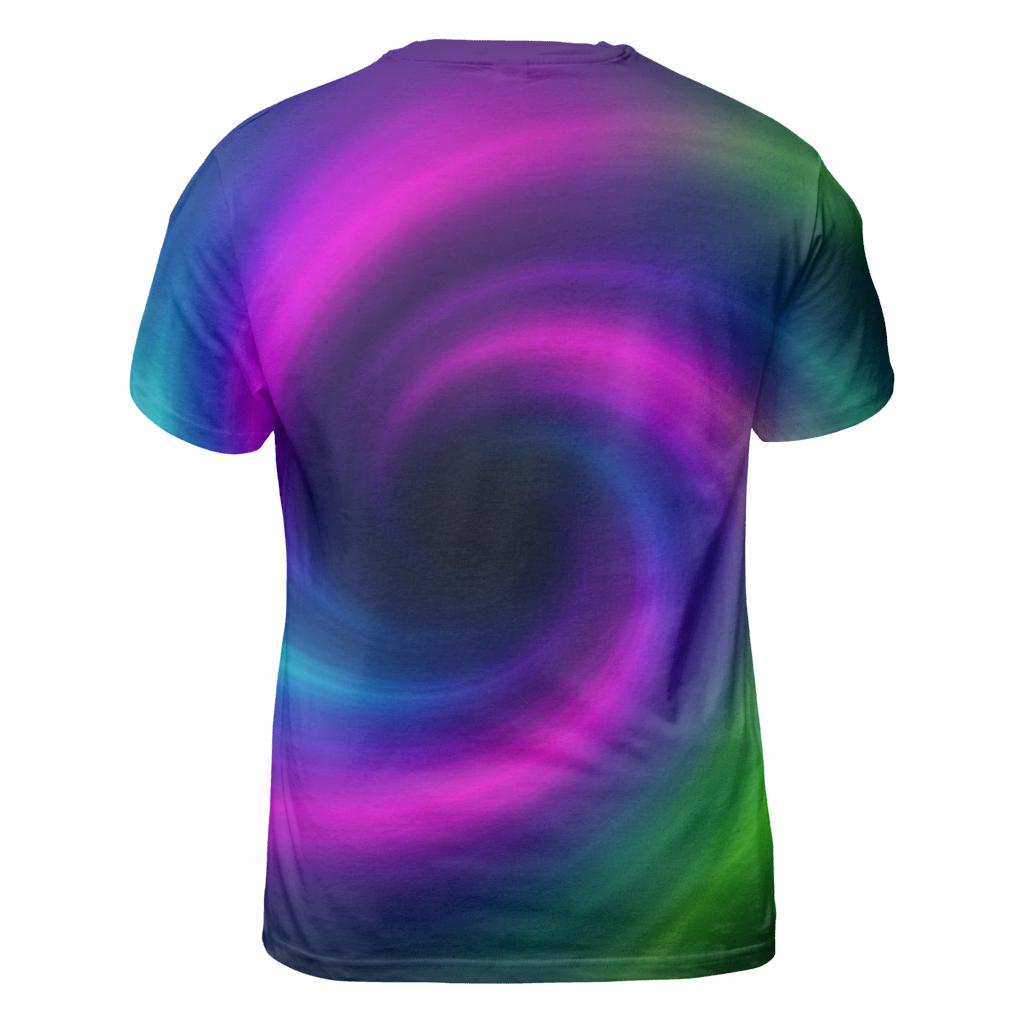 Neon Vapor Spiral vibrant all-over design tees