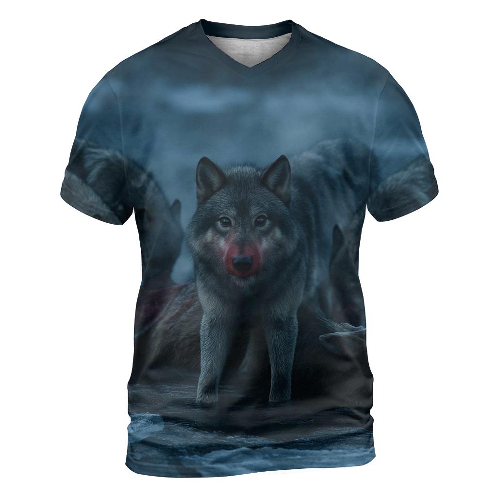 Wolf Pack At Carcass In Frozen Riverbed personalized full print shirts