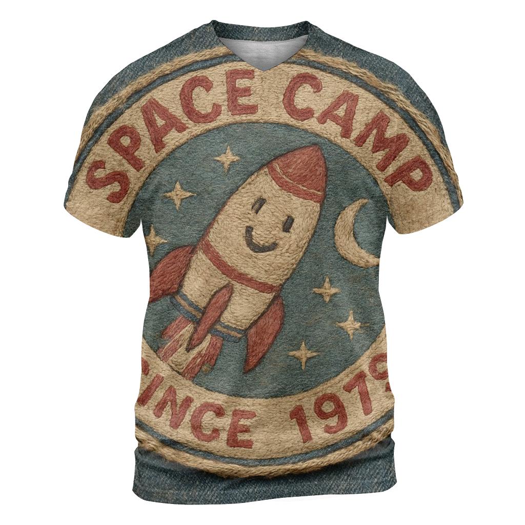 Weathered Space Camp Patch Emblem custom all-over print shirts