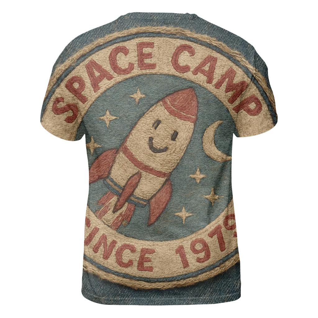 Weathered Space Camp Patch Emblem custom all-over print shirts
