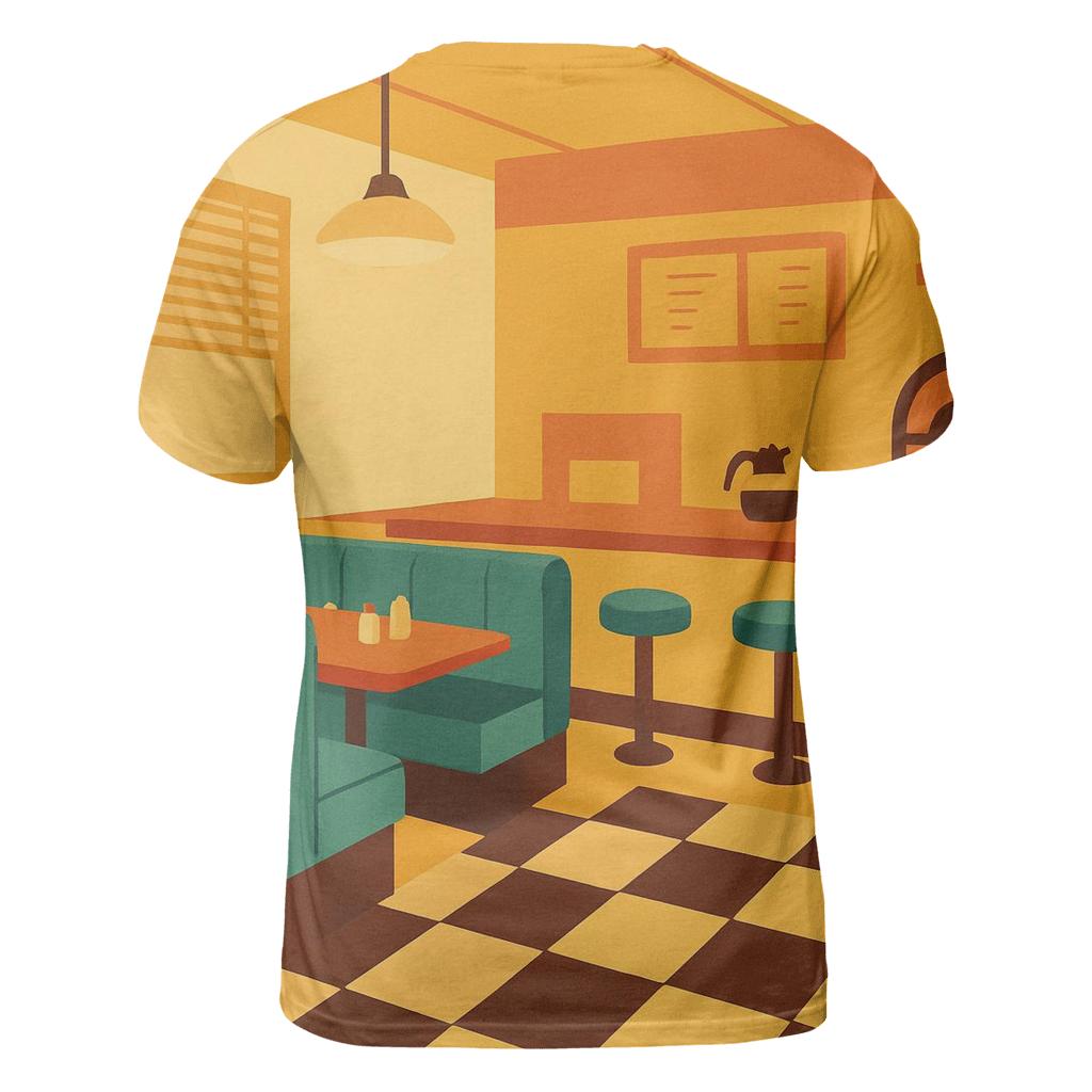 Retro Diner Morning creative print fashion shirts