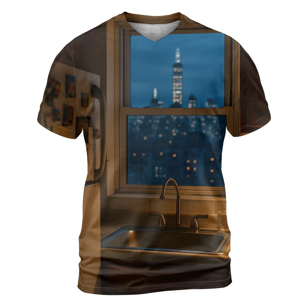 Bronx Highrise Kitchen Skyline Reflection statement graphic shirts