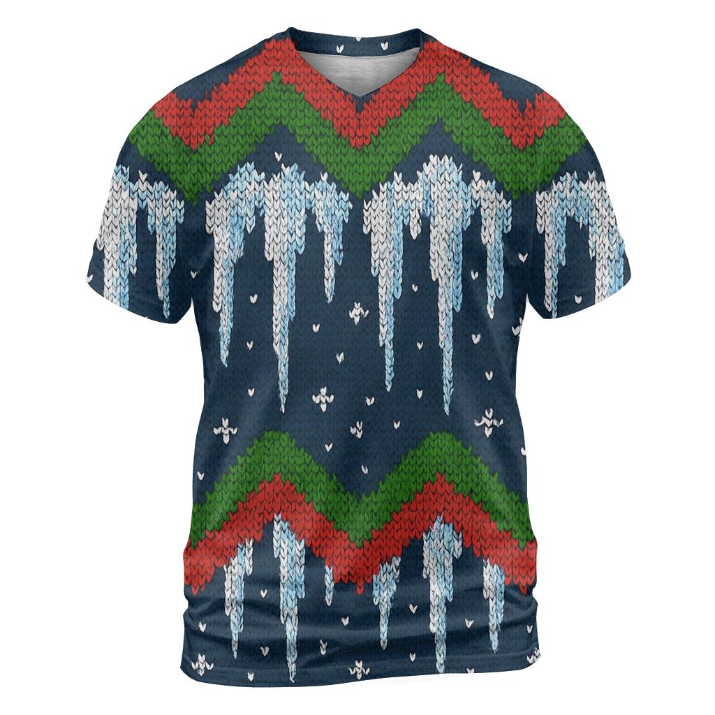 Icicle Candy Cane Zigzag Cascade Design custom all-over print shirts