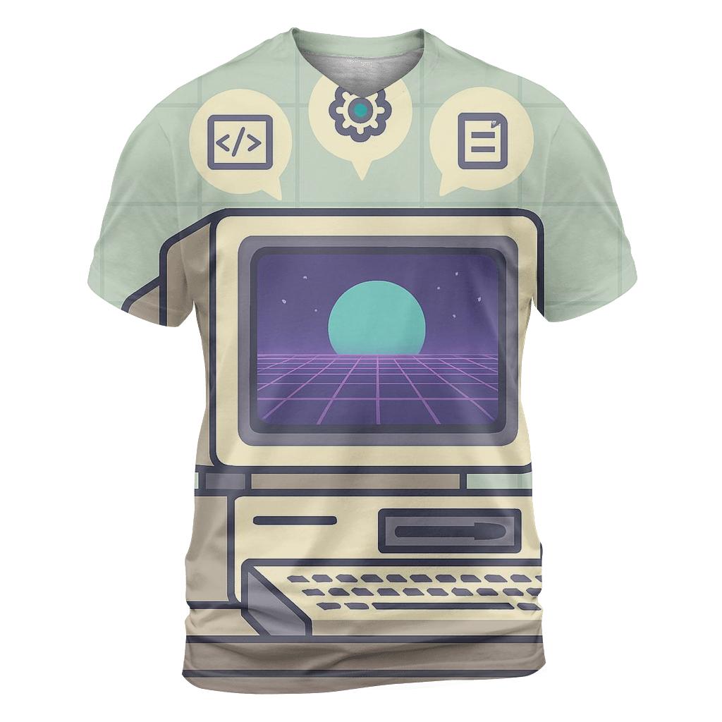 Retro Computer Dream Grid personalized full print shirts