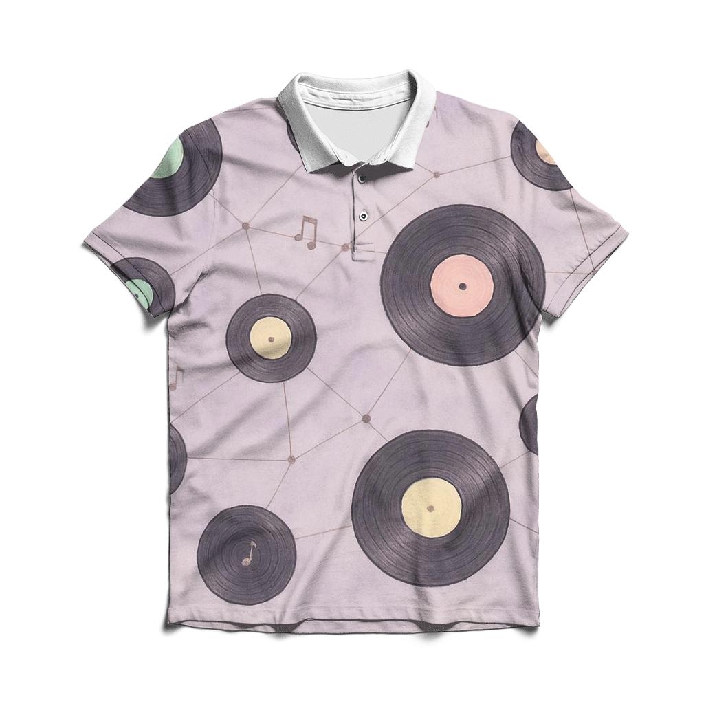 Pastel Vinyl Constellations personalized polo shirts