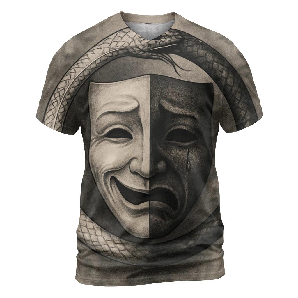 Mask Of Duality Ouroboros unique graphic print tees