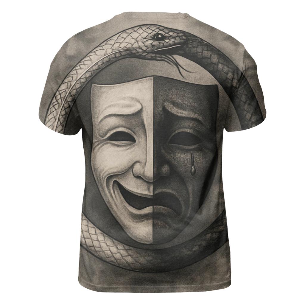 Mask Of Duality Ouroboros unique graphic print tees