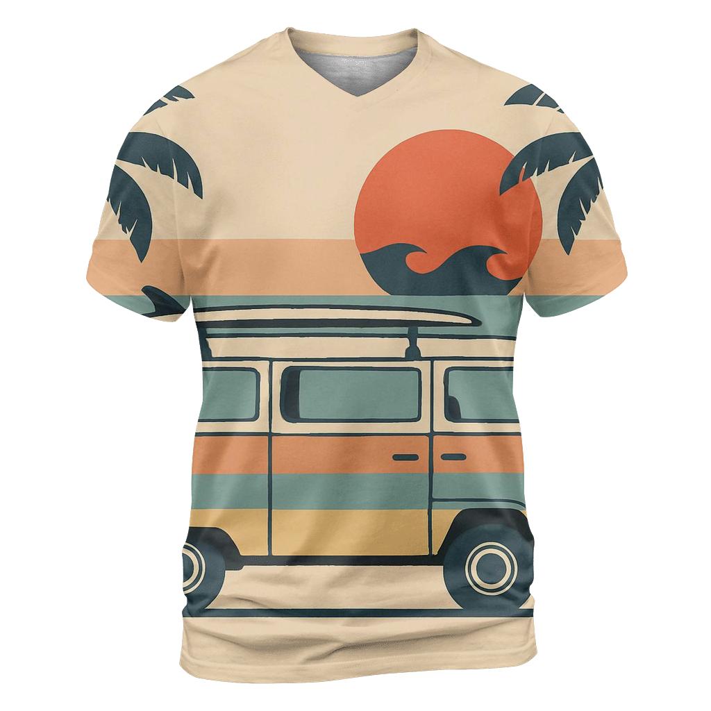 Sunset Surf Van Escape trendy printed shirt styles