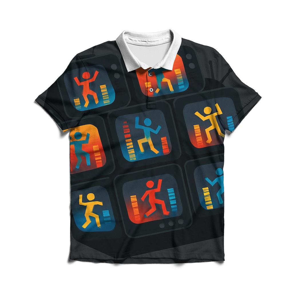 Retro TV Dance Floor branded logo polo shirts