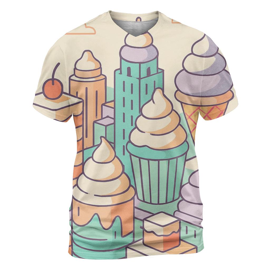 Retro Futurist Dessert City custom all-over print shirts