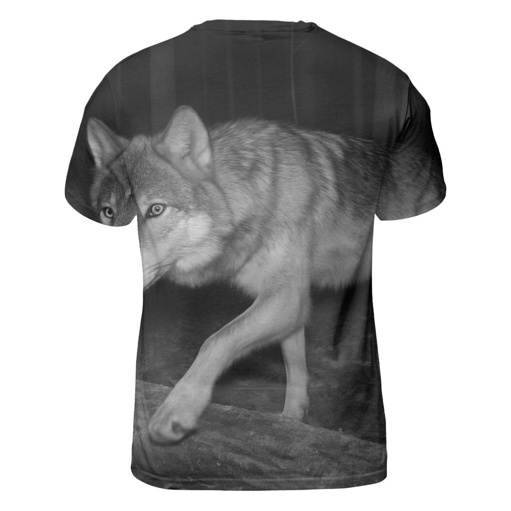 Forest Wolf Passing Hidden Camera Trap trendy printed shirt styles