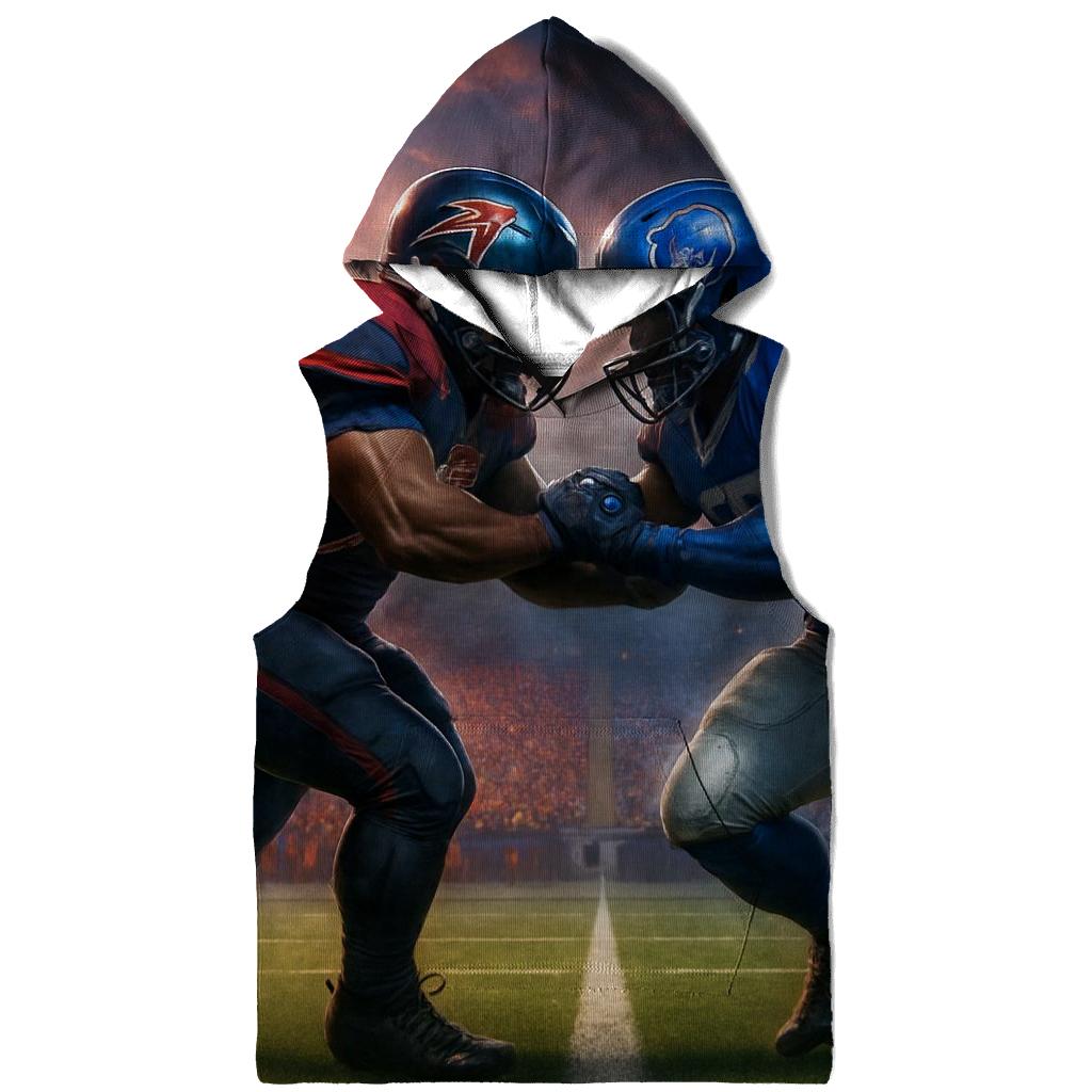 Gridiron Clash Under Dual Banners embroidered hoodies