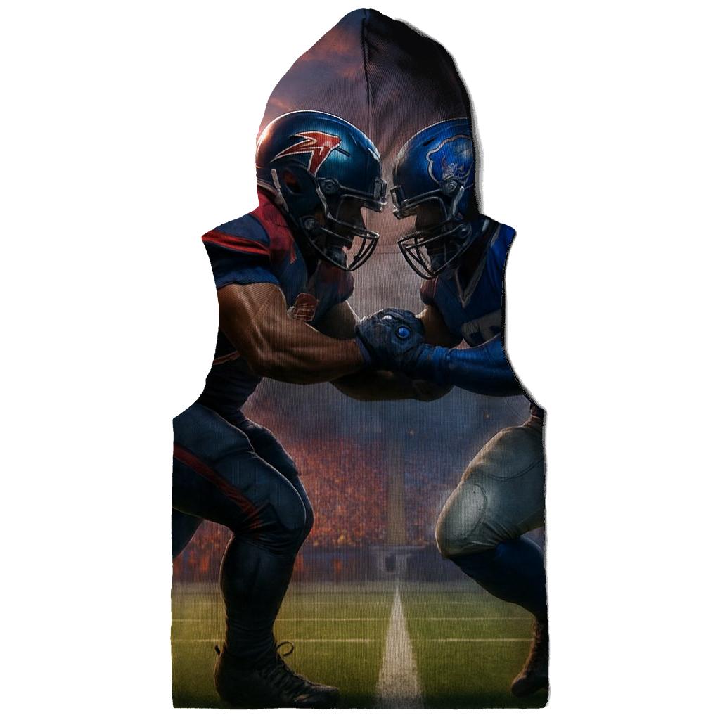 Gridiron Clash Under Dual Banners embroidered hoodies