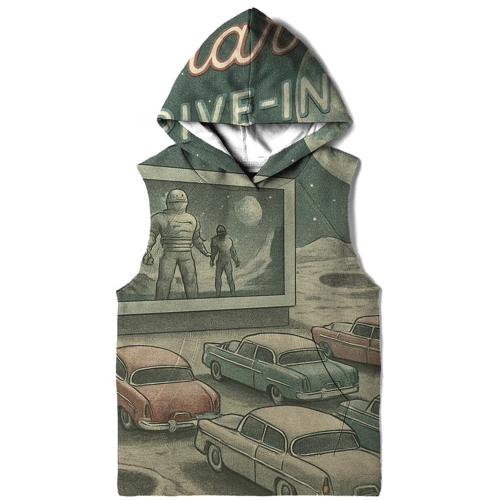 Retro Lunar Drive In Theater Scene designer hoodies
