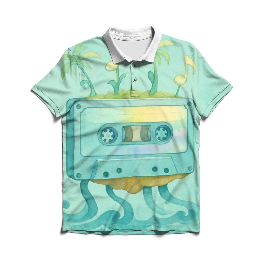 Floating Tape Island custom polo shirts