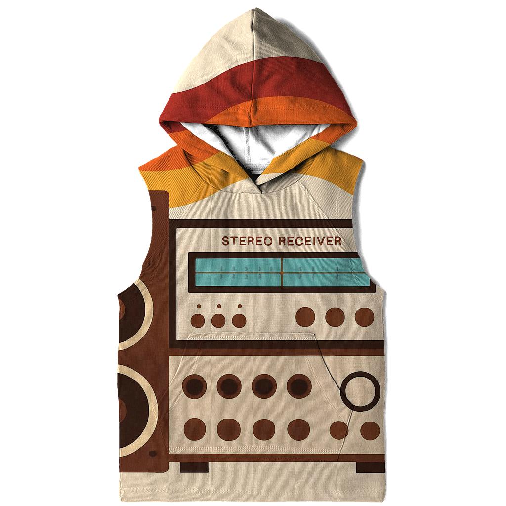 Analog Stereo Waves embroidered hoodies