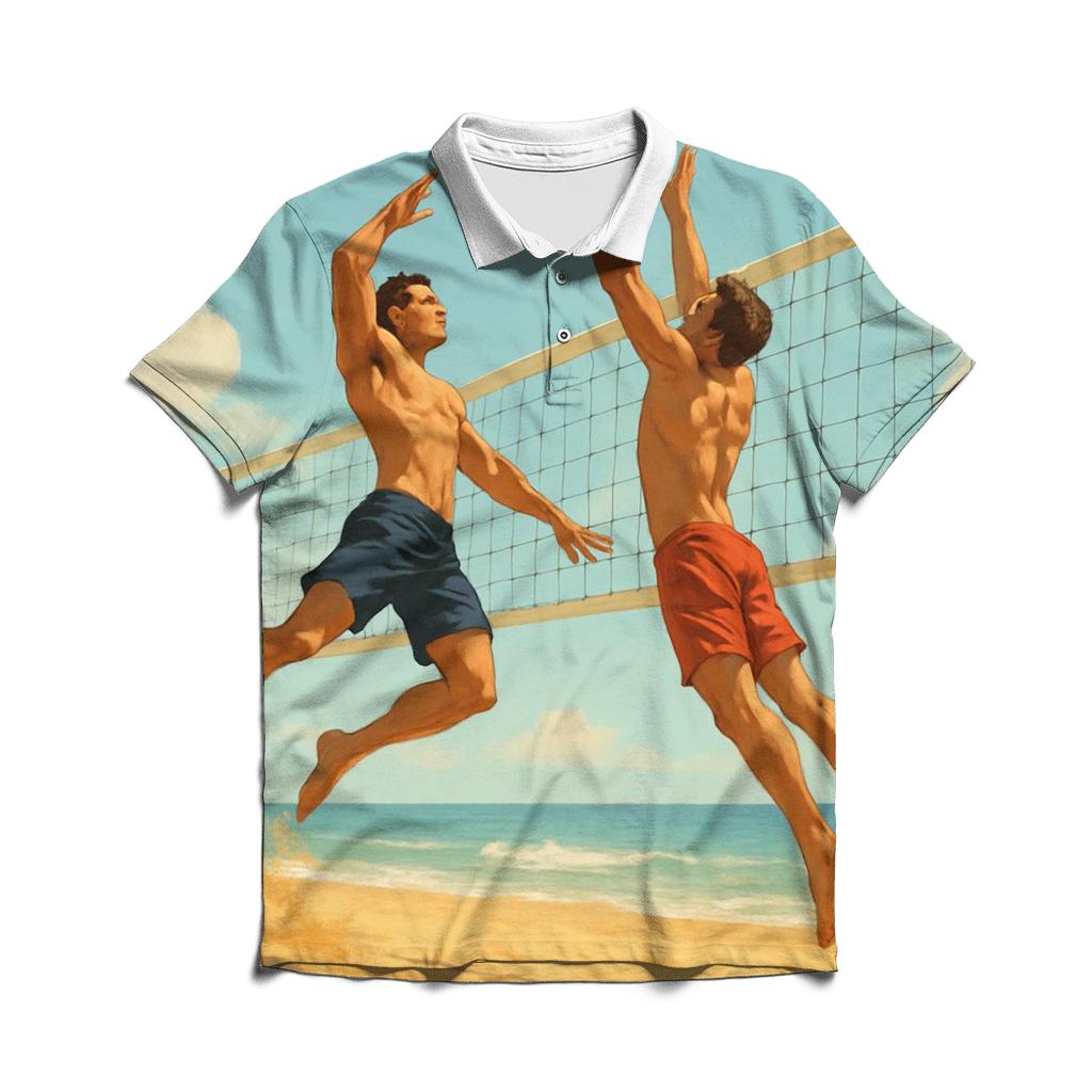 Golden Sand Beach Volleyball Rally classic pique polos