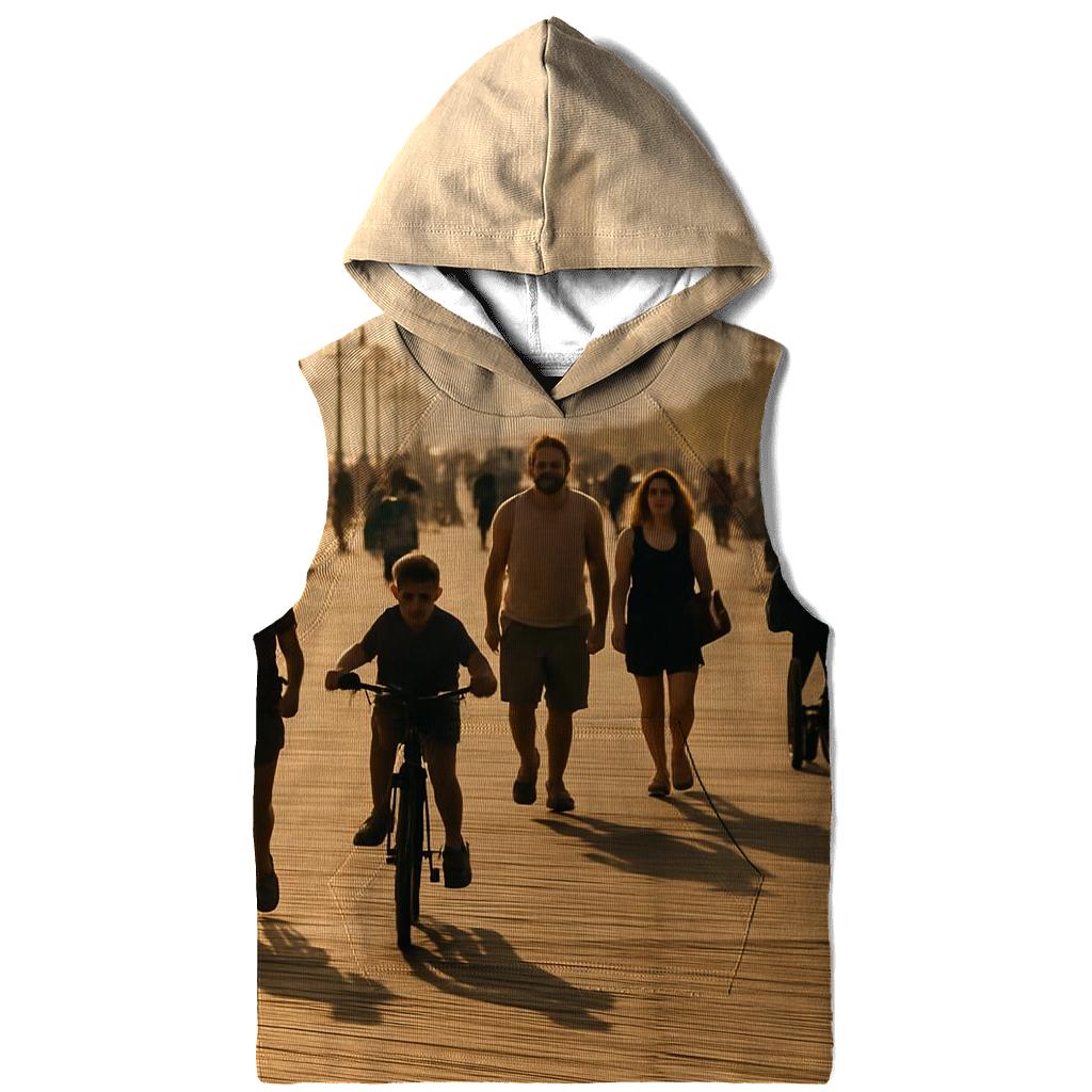 Coney Island Boardwalk With Distant Skyline graphic hoodies