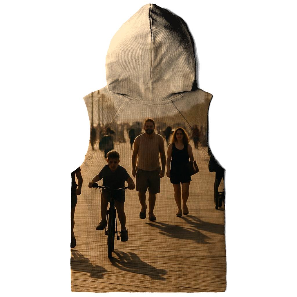 Coney Island Boardwalk With Distant Skyline graphic hoodies