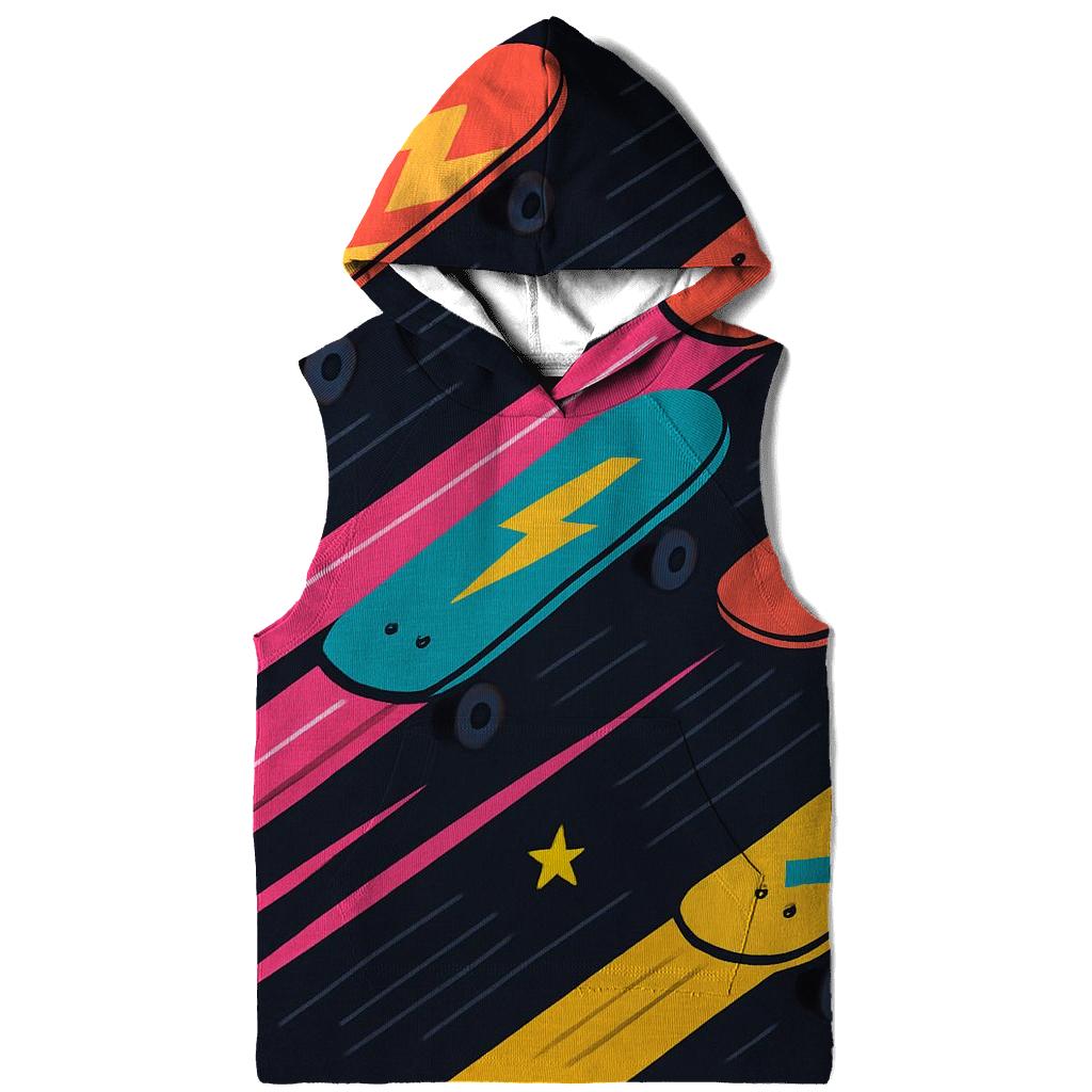 Neon Skateboard Streaks printed hoodies