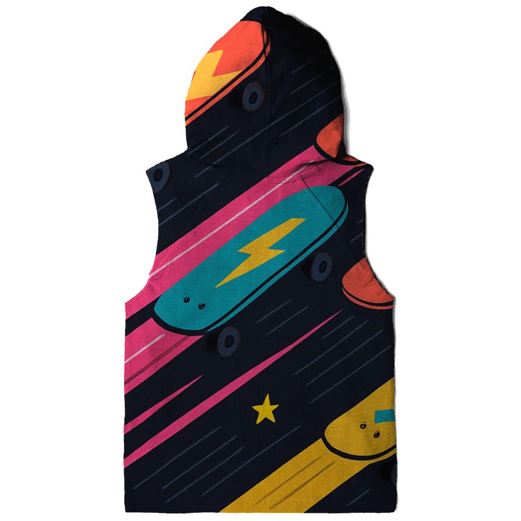 Neon Skateboard Streaks printed hoodies