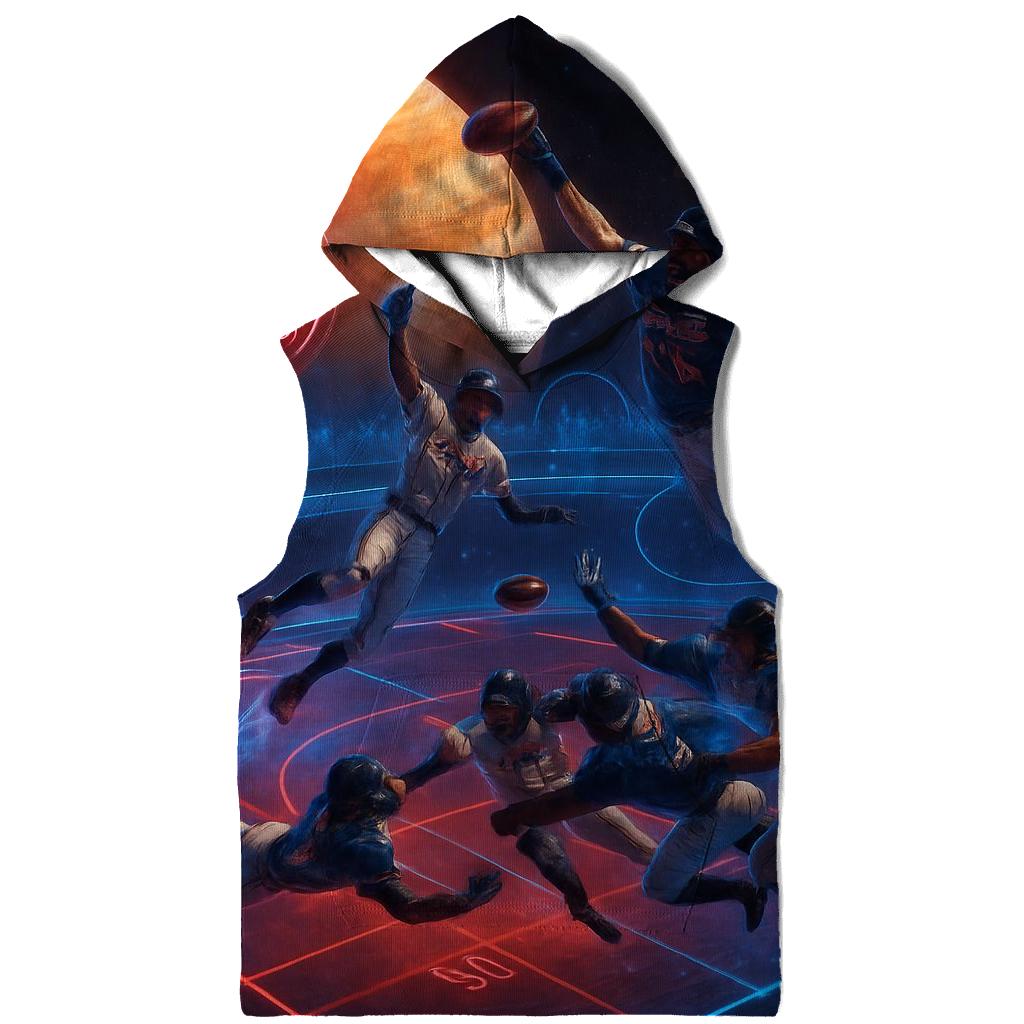 Galactic Gridiron Rivalry printed hoodies