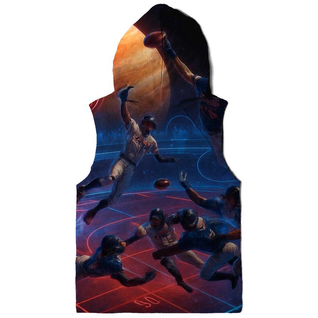 Galactic Gridiron Rivalry printed hoodies