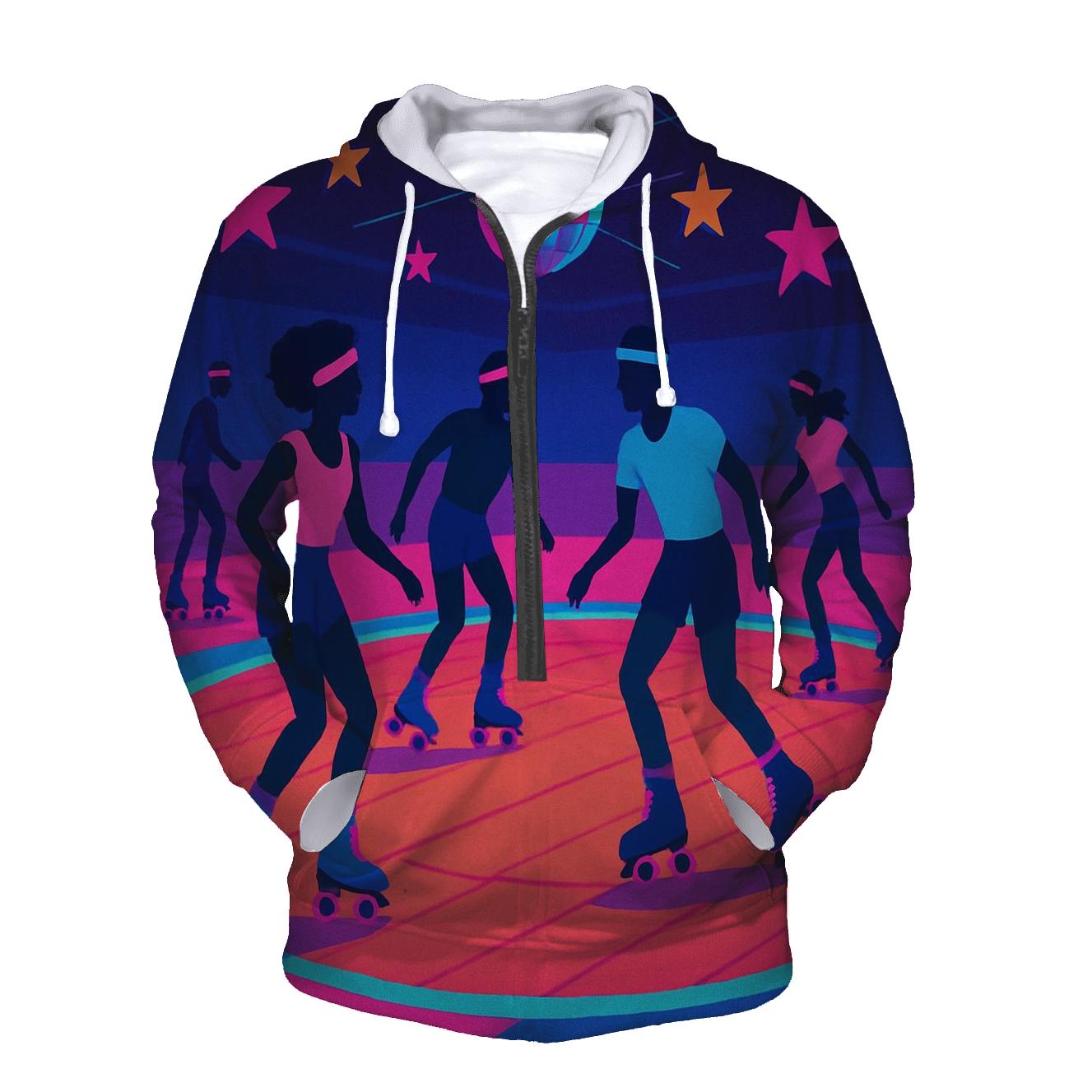 Neon Roller Rink Nights lightweight hoodies