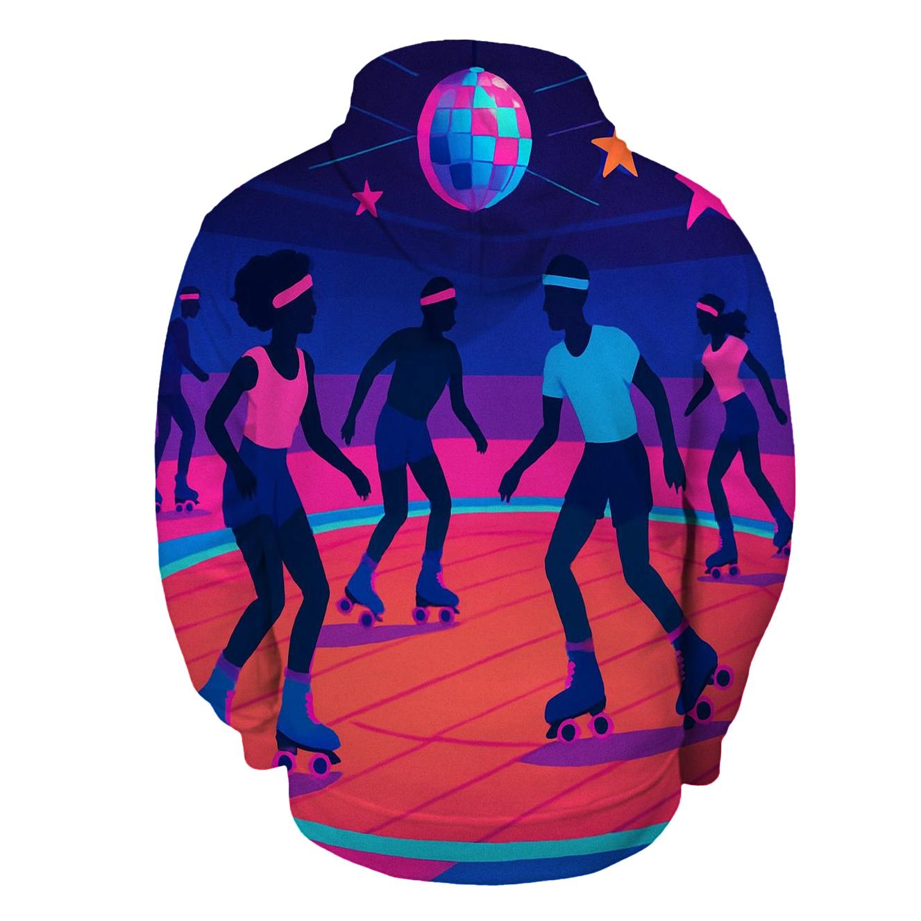 Neon Roller Rink Nights lightweight hoodies