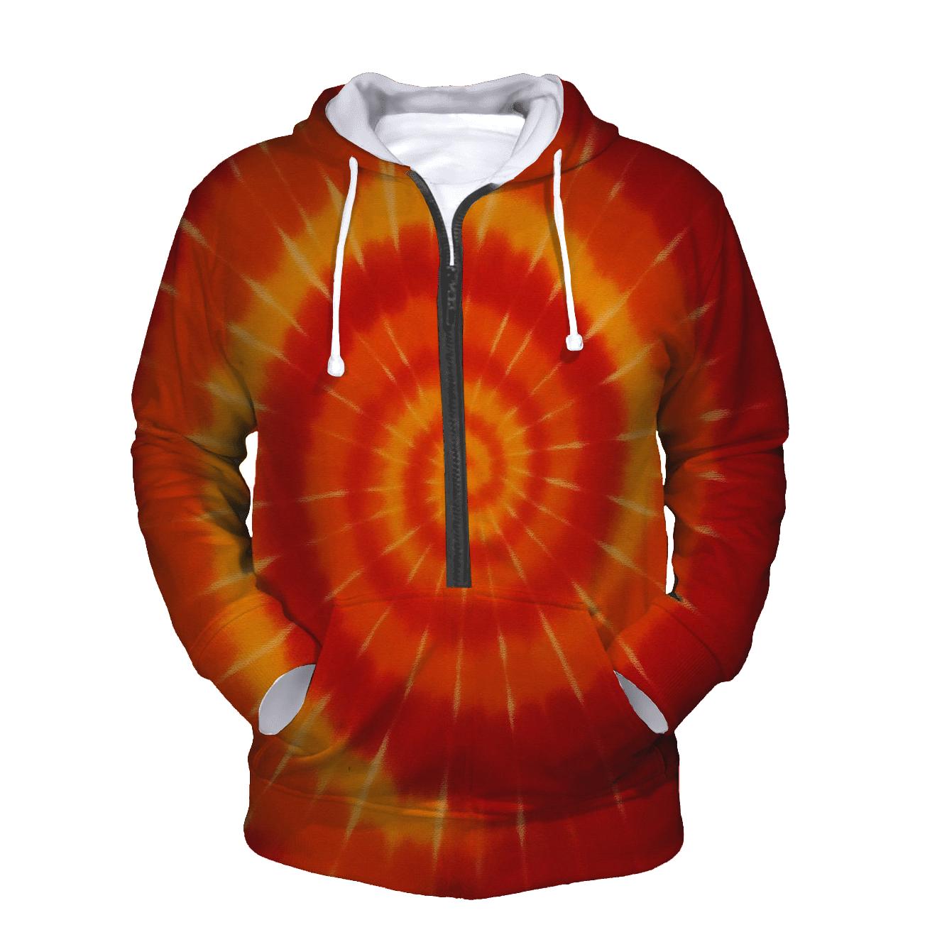 Solar Flare Spiral Overdye heavyweight hoodies
