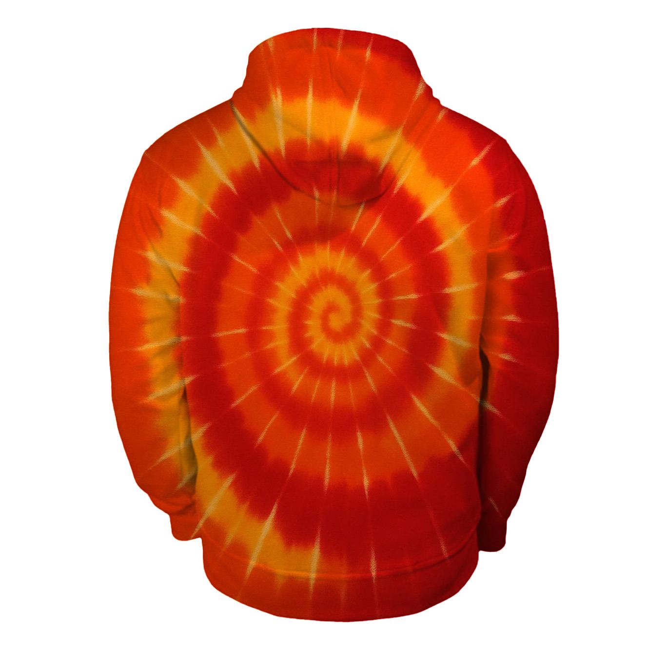 Solar Flare Spiral Overdye heavyweight hoodies