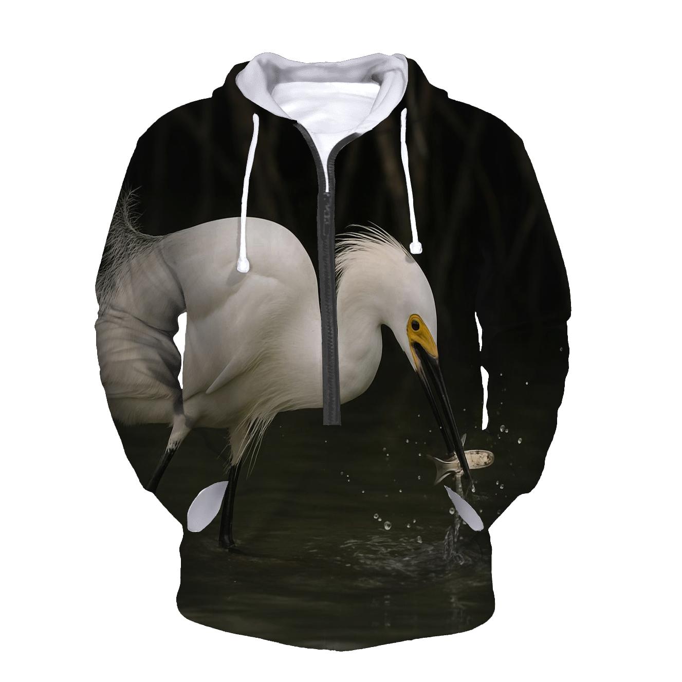 Mangrove Fisher Snowy Egret custom hoodies