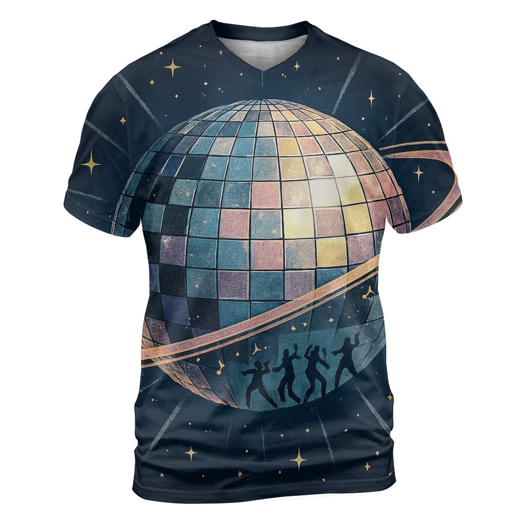 Disco Planet Orbit trendy printed shirt styles