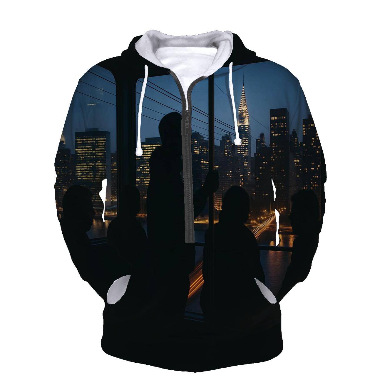 Queensboro Bridge Evening Commute Skyline lightweight hoodies