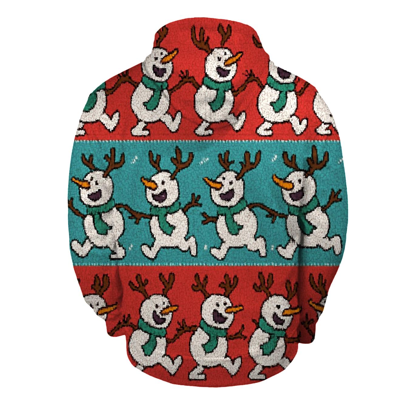 Snowman Antler Conga Line Design embroidered hoodies