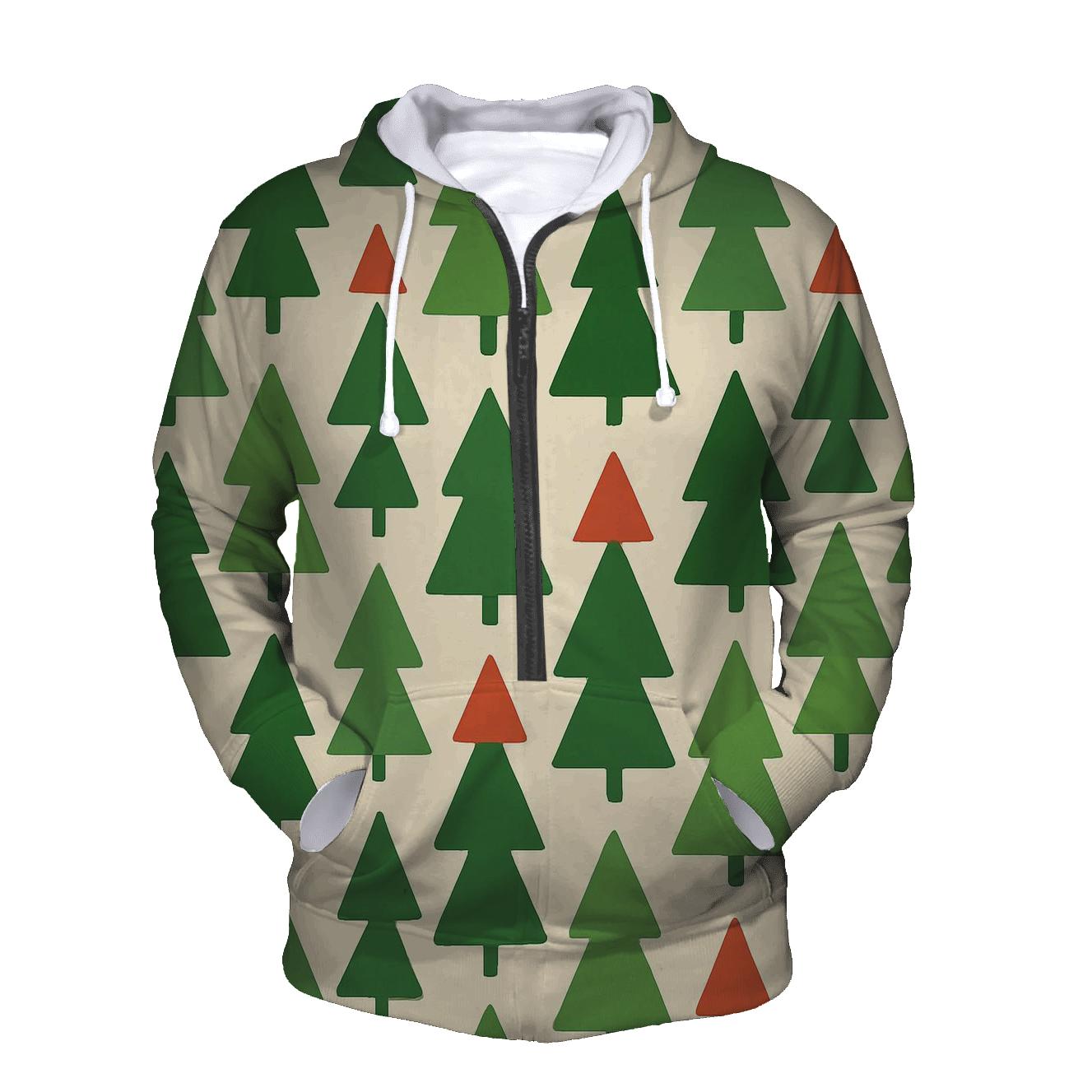 Pine Forest Triangle Mosaic embroidered hoodies