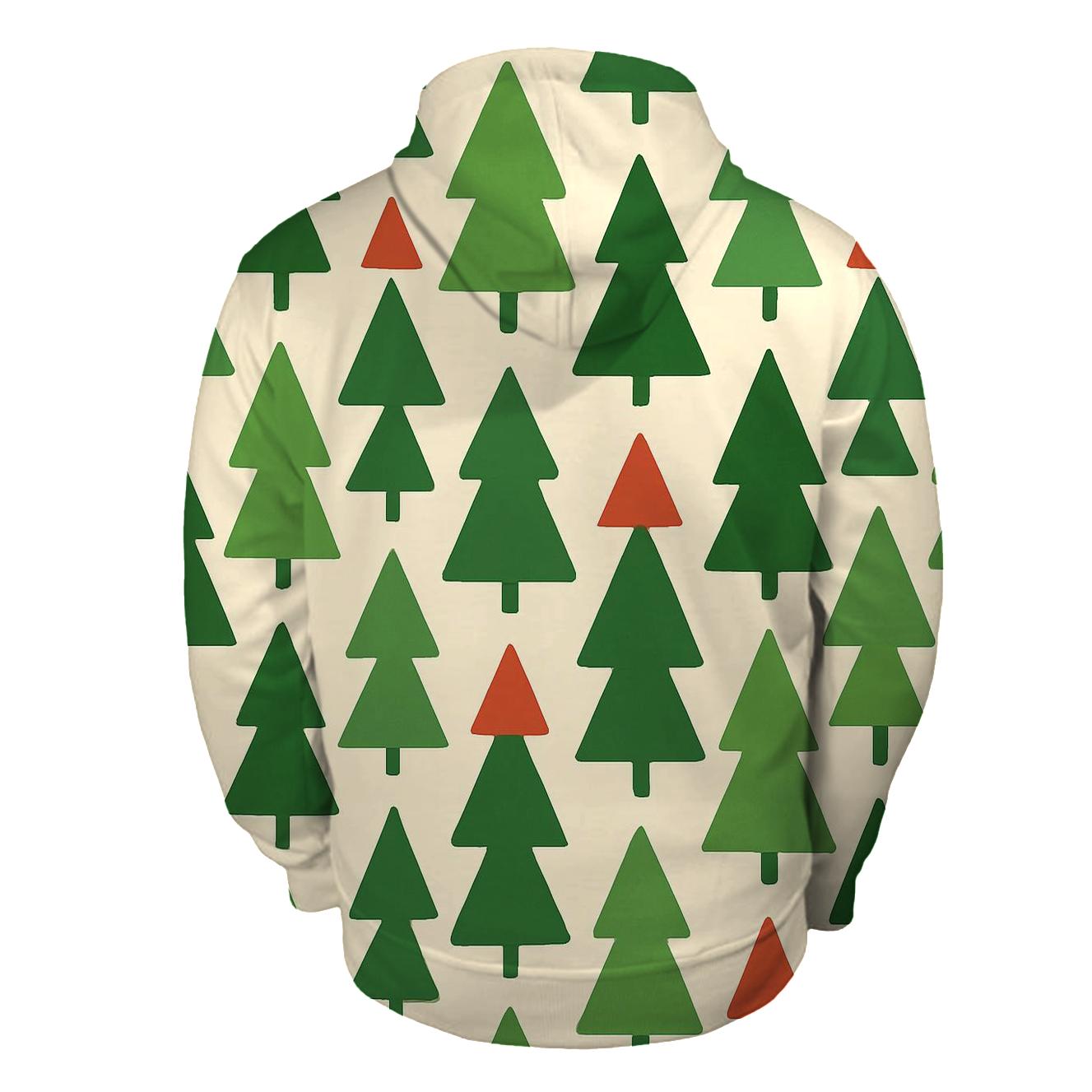 Pine Forest Triangle Mosaic embroidered hoodies