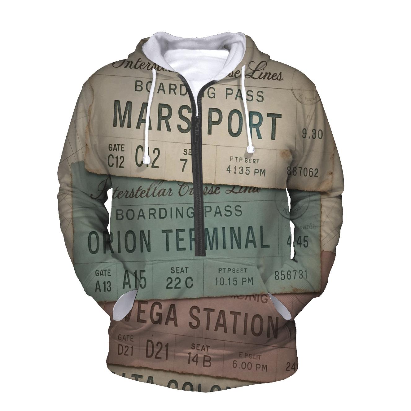 Retro Starliner Boarding Pass Collage hoodie trends